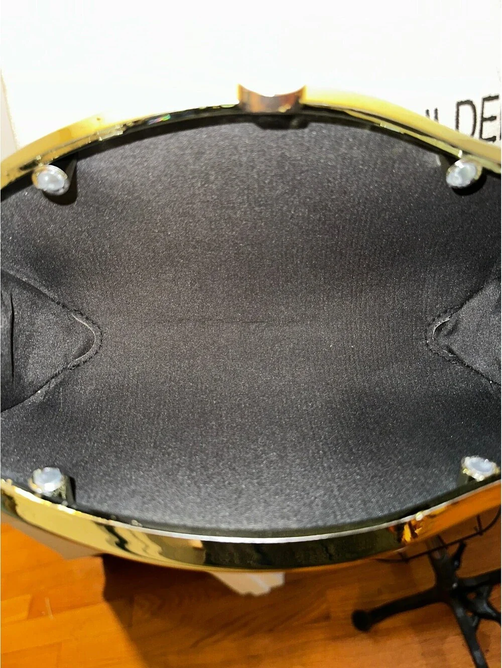 Metallic Gold Abstract Hard-Shell Acrylic Evening Clutch